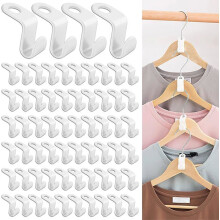 64 kpl ripustuskoukkuja, jatkopidikkeitä, liitinkoukkuja tilaa säästävään minikokoiseen ripustusjärjestelijään (valkoinen)