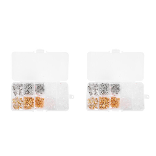 2Boîtes Cache-Boucles D'oreille Simples Alliage Plastique Couleur Mix 1