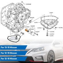 2X Transmission Oil Filter and Pan Gasket Set 12-19 for Sentra Versa Note 31728-3JX0A 31728-3JX0B RE0F11A