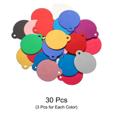 120PCS Round Laser Engraving Blanks Tags, Stamping Blank Tags, Dog ID Tag, 10 Color DIY Metal Tags for Pet, Tags