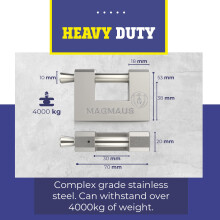 Magmaus RTX70 NeverRust Heavy Duty Shipping Container Padlock with 10