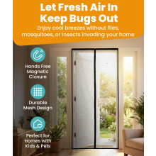 Flux Phenom Magnetic Fly Screen Door Strong Fiberglass Heavy Duty Fin