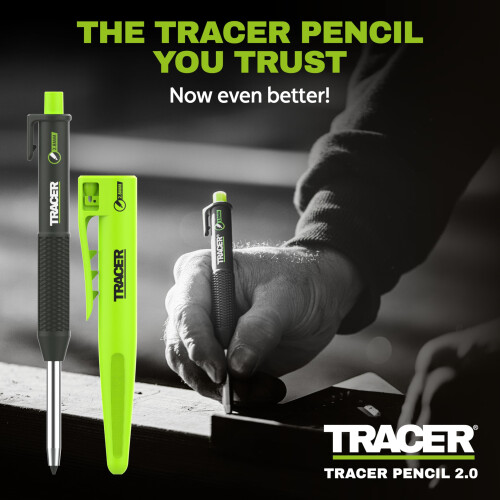 Tracer Pencil 2.0 – Deep Hole Carpenter Pencil with Site Holster 1