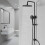 DERW Black Rainfall Shower Kit with 10 Round Rainfall Shower Head 4 Sp 1