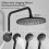 DERW Black Rainfall Shower Kit with 10 Round Rainfall Shower Head 4 Sp 2