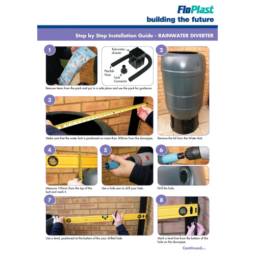 FloPlast RVS1B Rainwater Diverter  Black