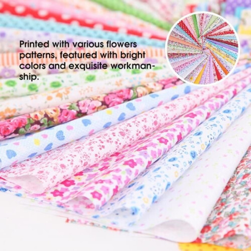 RIN Βαμβακερό Τετράγωνο Patchwork - 100 τεμάχια - Αξεσουάρ Ρούχων για Ράψιμο DIY