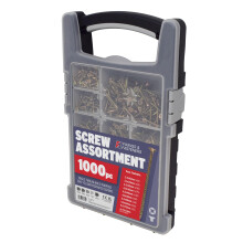 Forgefix 1000pc Screw Assortment with Zinc Yellow Passivated Coating f