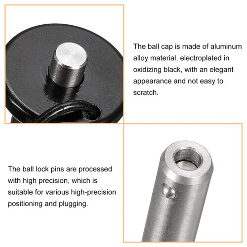 2X Stainless Steel Quick Release Pin 6mm Diameter  Locking Pin with Push Button Lanyard Cable Usable Length 25mm 2