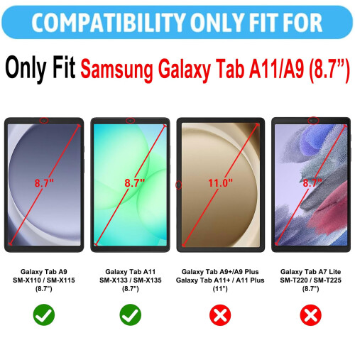XunyLyee 2-Pack Screen Protector for Samsung Galaxy Tab A11/ A9 8.7 inch 1