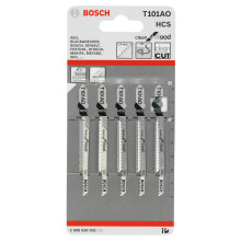 Bosch T 101 AO Clean for Wood Jigsaw Blade 5Pack Softwood Plywood Leng