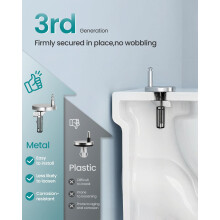 SONGMICS Elongated D-Shaped Toilet Seat, Soft-Close WC Seat and Lid with Handle, Quick-Release, Easy to Install, PP Plastic, Supports up to 300 kg, W