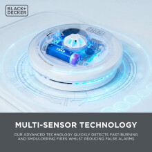BLACKDECKER MultiSensor Smoke And Heat Alarm Battery Powered With 10 Y