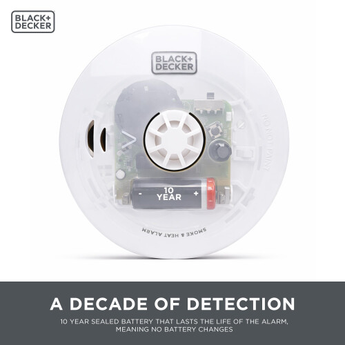 BLACKDECKER MultiSensor Smoke And Heat Alarm Battery Powered With 10 Y 1