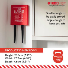 Firechief Premium Kitemarked Fire Blanket 12 m x 12 m Rigid Case Red