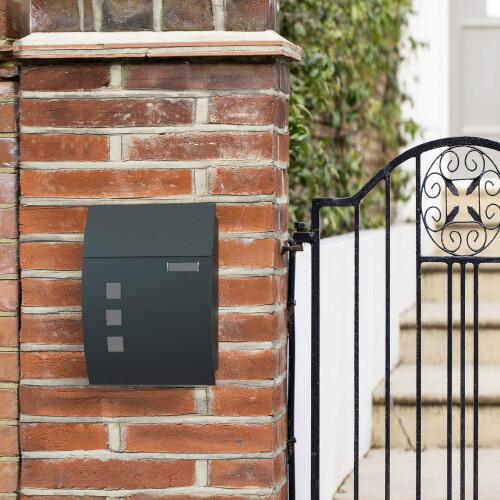 Songmics SONGMICS - Wall Mounted Post Box with Viewing Windows, Name Slot, 2 Keys - Easy 2