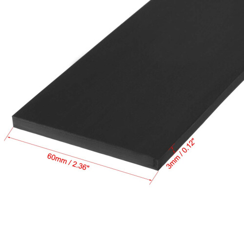 sourcing map Solid Rectangle Rubber Seal Strip 60mm Wide 3mm Thick, 3 Meters Long Black 2