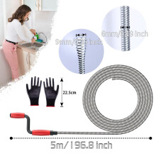 DKBT Professional Drain Unblocker Tool 5M 164 ft with Spring Flexible