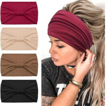 Women's Scarf, Fashion 4 Pcs Wide Elastic Cross Headband, Hair Scarf for Yoga and Sports