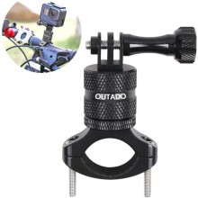 Outado GoPro Bike Mount, Aluminum Handlebar Clamp, 360 Degree Rotating Bike Clamp for 20mm-35mm Handlebar Tubes (Black)