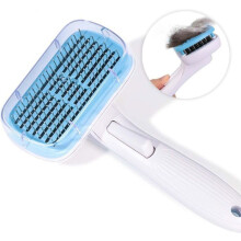 Cat brush - Aitodos - Self-cleaning - Blue and white - Removes dead hair - Protection