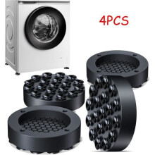 Vibration Dampers - Anti-Vibration - Pack of 4 - Rubber and Silicone - Black - 63x14mm