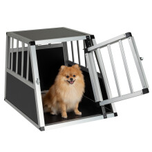 Travel Dog Crate Lockable Door Aluminum Dog Transport Box Car Carrier