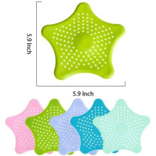 5 PCS Bathtub Hair Guards and Kitchen Sink Drain Filters, Silicone Shower and Sink Filters in the Shape of a Star