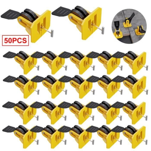 Tile Leveling System - QINGQUE - 50 Pcs - Reusable - Yellow