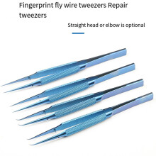 Tweezers Mobile Phone Repair Tweezers Titanium Alloy 140cm Pointed 0.15mm Microscope Flying Wire Tweezers Elbow