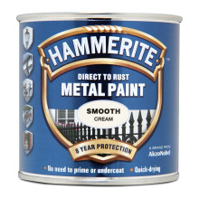 Hammerite 5122058 Direct to Rust Metal Paint - Smooth Cream Finish 250ML