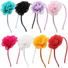 Floral Headband - Hair Accessory - Set of 8 - Elastic - Girls - 8 Colors