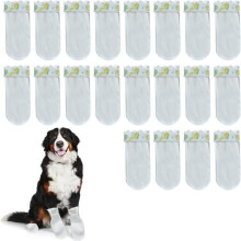 Pack of 20 Disposable Dog Socks, Disposable Dog Socks with Self-Adhesive Bandage, Outdoor Dog Rain Boots