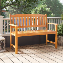 2-Person Patio Wooden Bench All-weather Acacia Wood Frame Loveseat