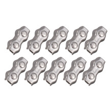 10 Sztuk 3Mm Duplex Klipy Stal NIERDZEWna Kabel Linowy Zaciski Zaciski Zaciski