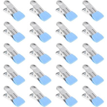 Food Sealing Clips - Noname - 40 Pcs - Stainless Steel - Moisture Resistant - Sky Blue