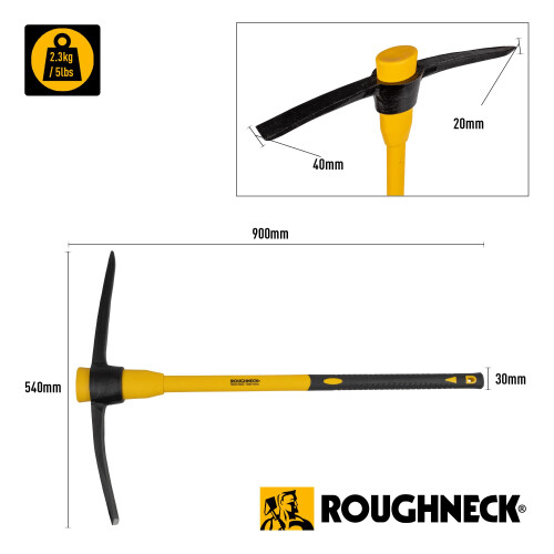 Roughneck Roughneck ROU64352 Pick Axe With Fibreglass Handle 5lbs/2.27kg 1