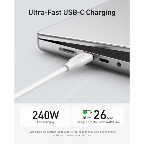 Anker Anker USB C Cable, 240W Type C Fast Charging Flow Cord (1Pack, White, 1.8m) 1