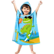 Baby Bath Towel, Dinosaur Children's Bath Poncho, Beach Towel, Bath Cape for Girls, for Babies 2-6 Years Old