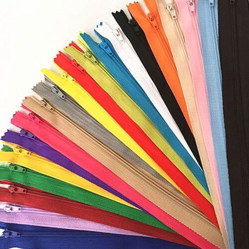 50x Zipper Pulls, Sewing Accessory, Haberdashery, Random Multicolored Nylon, 20cm, Multicolored Closure