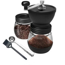 Manual coffee grinder - YIKXIULF - glass and ceramic jar - adjustable grind