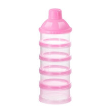SURENHAP Milk Dispenser Box - Portable and Stackable - 5 Compartments - BPA Free - Pink