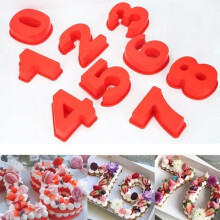4 Acrylic Number Cake Molds for Baking Cakes, Numbers 0-9, Molds for Birthday, Anniversary, Wedding, 10cm High