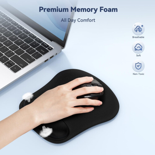 TeckNet TECKNET 3 Packs Mouse Mat Wrist Support, Mouse Pad with Memory Foam Rest 2
