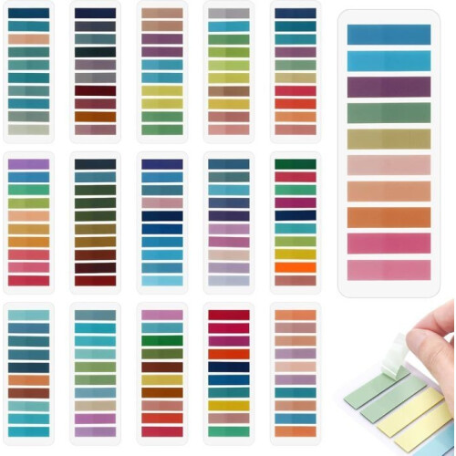3200 Pieces Adhesive Bookmarks, 16 Styles Multicolor Annotation Post-it Notes Book, Self-Adhesive Bookmarks, Index
