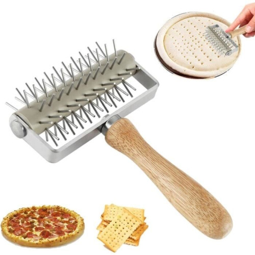 Dough Pick, Stainless Steel Pizza Dough Docker, Pizza Pastry Roller, Quick-Piercing Pastry Roller