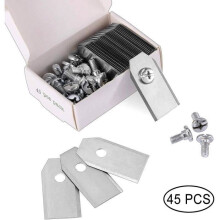 45 x Titanium Knife Blades for All Husqvarn/Automower/ Yardforce/Gardena Robotic Lawnmowers (3g-0.75mm) With 45 Screws