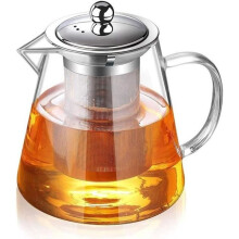 Glass teapot, Teapot, Clear borosilicate glass teapot with infuser, for loose leaf and flower teas, 750ml