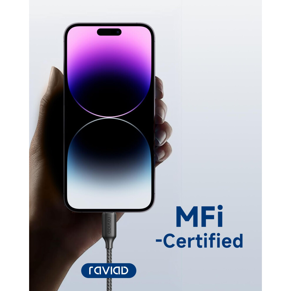Raviad Usb C To Lightning Cable 0.3M [Mfi Certified] Iphone Fast Charger Cable Power Delivery Nylon Usb-C Charging Cord For Iphone 14/13/12/12 Pro Ma 5008165412237