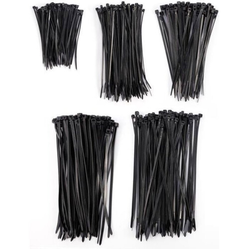 Cable ties - TEMPSA - Nylon - Black - 5 Sizes - 500 pieces